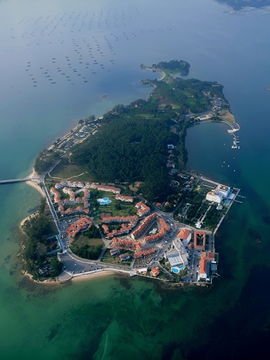 Aerial view of La Toja Island